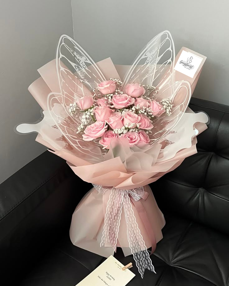 Butterfly In Pink HAND BOUQUET